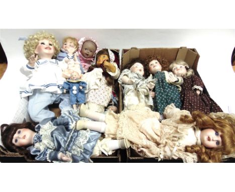 FOURTEEN ASSORTED COLLECTOR'S DOLLS  comprising a Hamilton Collection 'Erin', by Christine Heath Orange; Hamilton Collection 