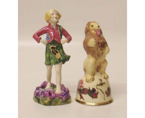 Royal Worcester figure of Scotland, also a limited edition candle snuffer commemorating The Queen Mothers 100th year. Conditi