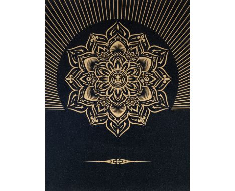 Shepard Fairey (b. 1970)Obey Lotus Diamond (Black & Gold)Screenprint in colours with diamond dust, 2013, signed in pencil ver