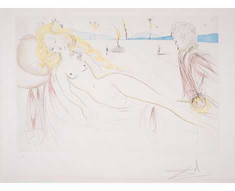 Salvador Dalí (1904-1989) Venus et le Joueur d'orgue, from Suite Mythologique Nouvelle (Field 71-8E; M&L 484c) Drypoint with 