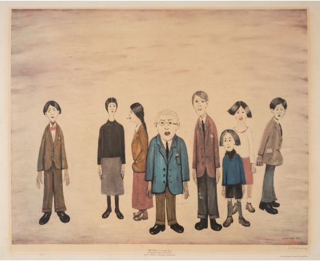 Laurence Stephen Lowry (1887-1976)His FamilyOffset lithograph printed in colours, 1972, signed in pencil, numbered with a sta