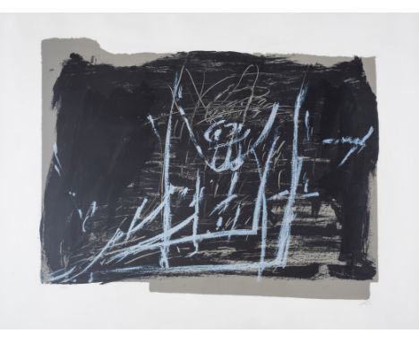 Antoni Tapies (1923-2012)Noire et Craie  Lithograph printed in colours, circa 1968, signed in pencil, numbered from the editi