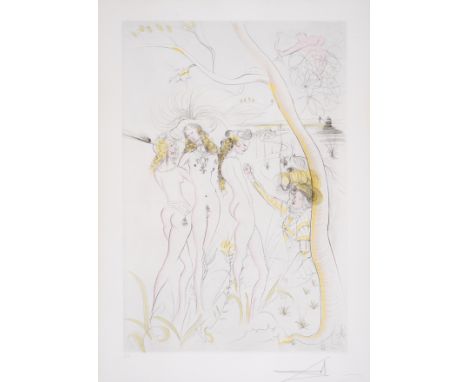Salvador Dal&iacute; (1904-1989)Le Jugement de Paris, from Suite Mythologique Nouvelle (Field 71-8F; M&amp;L 485a)Drypoint wi