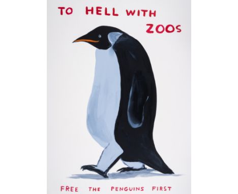 David Shrigley (b.1968)To Hell With ZoosScreenprint in colours with varnish overlay, 2021, initialled and dated in pencil ver