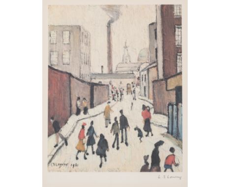 Laurence Stephen Lowry (1887-1976)Street SceneLithograph printed in colours, circa 1970, signed in pencil, from the edition o
