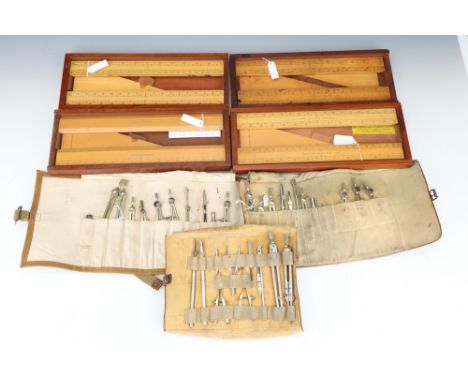 Drawing Instruments, Military Interest, Four sets of Marquois scales, late 19th/early 20th centuries, by E G Wood, Stanly, El