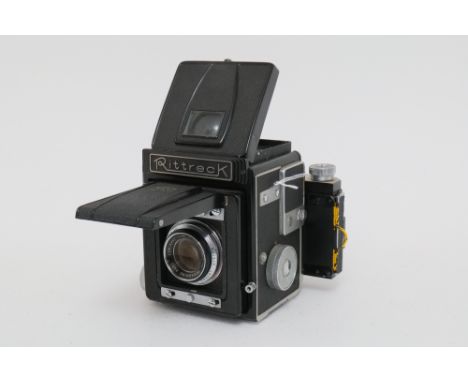 A Rittreck II-A Medium Format Camera, with Musashino Koki Luminat f/3.5 105mm lens, body, G, shutter working, lens, G, some i