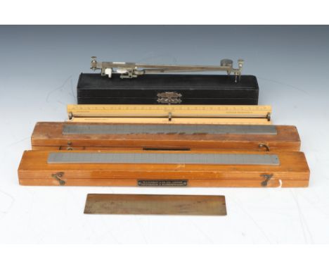 Drawing/Drafting Instruments, a good polar planimeter, signed J Amsler, with a Mavitta's patent trianular scale rule, two cas