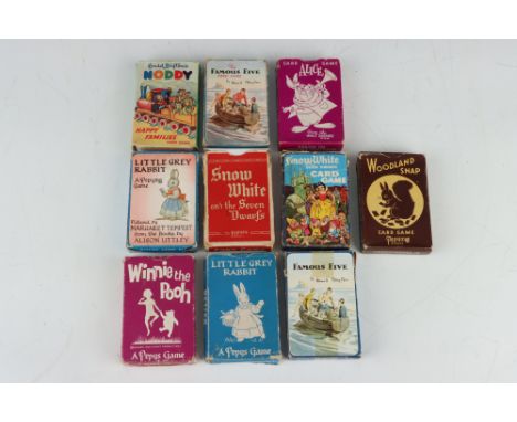 A Collection of Mid-Twentieth Century Literary Card Games for Children, based on Snow White and the Seven Dwarfes, The Famous