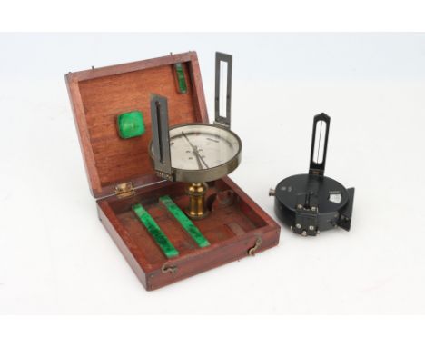 A Surveying Compass and Compass Clinometer, surveying compass American, an early example by Keuffel and Esser, c.1885, serial