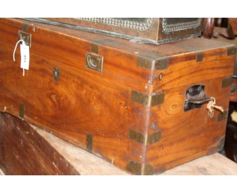 A 19TH.C.BRASS BOUND CAMPHORWOOD TRUNK