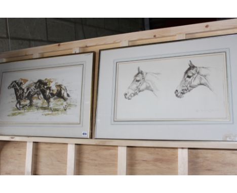 JOHN RATTENBURY SKEAPING. (1901-1980). TWO LIMITED EDITION PENCIL SIGNED HORSE PRINTS. 
