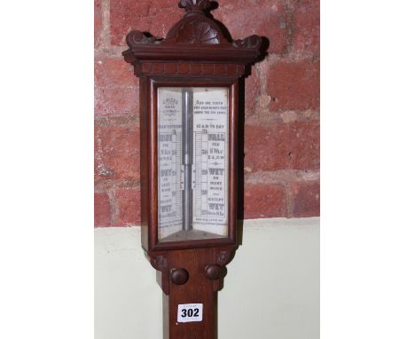 A 19TH CENTURY OAK CASED STICK BAROMETER BY HICKS LONDON