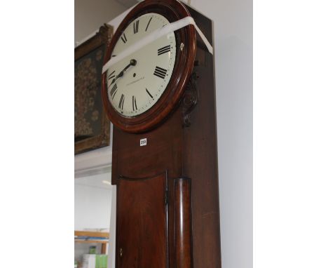 A 19TH CENTURY TRUNK DIAL WALL CLOCK SIGNED THOS JOLLY, LOUGHBOROUGH