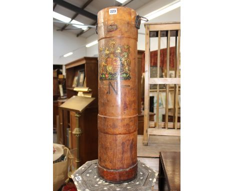 A VINTAGE LEATHER CHARGE CARRIER