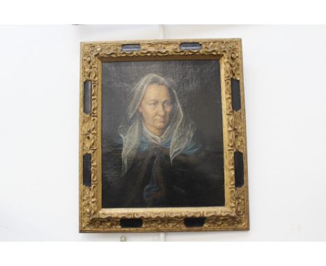 OLD MASTER PORTRAIT OF A GENTLEMAN WEARING A FUR TRIMMED CLOAK. OIL ON CANVAS. 54X44