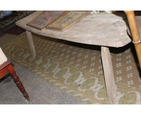 A LARGE 19TH.C.ELM PIG BENCH