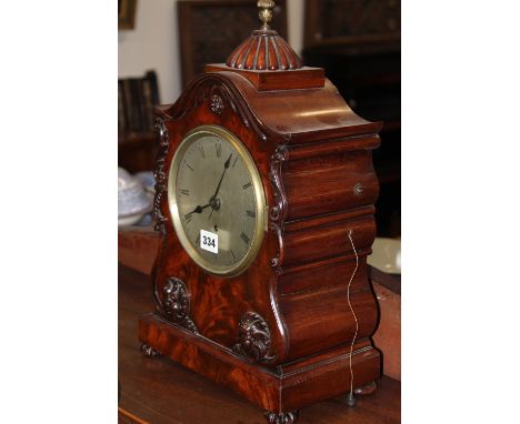 A WM. IV. MAHOGANY CASED BRACKET CLOCK WITH FUSEE DRIVEN MOVEMENT AND UNUSUAL ALARM FEATURE, SILVERED DIAL SIGNED CHADWICK, L