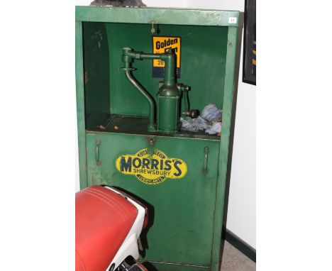 A VINTAGE MORRIS'S SHREWSBURY OIL DISPENSING CABINET