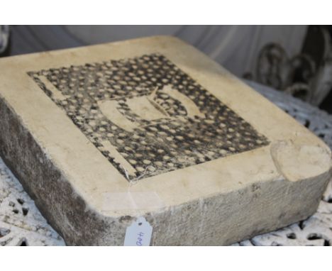 A VINTAGE ADVERTISING LITHOGRAPHIC PRINTING STONE FOR BAKED BEANS