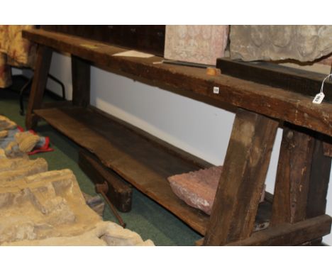 A LARGE 19TH.C.RUSTIC WORK BENCH