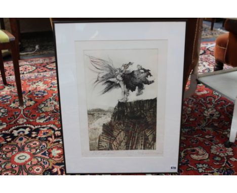 RALPH STEADMAN (ENGLISH 1936-  ) MYSTIC CONCEPTION. SIGNED IN PENCIL. ARTIST'S PROOF.