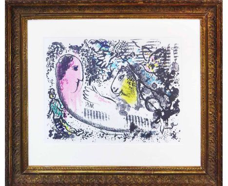 MARC CHAGALL 'Reverie', lithograph, printed by Mourlot, ref. Cramer 81, 32cm x 44cm, framed and glazed. (Subject to ARR - ple