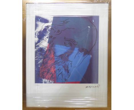 ANDY WARHOL 'Bearded man', lithograph, with Leo Castelli blue stamps verso, and George Israeli embossing lower left, from an 