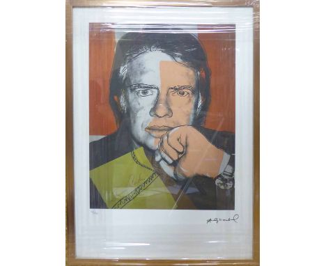 ANDY WARHOL 'Jimmy Carter', lithograph, with Leo Castelli blue stamps verso, and George Israeli embossing lower left, from an