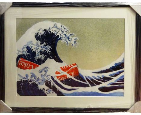 EAST MEETS WEST after HOKUSAI, lithograph in colours, 5/250, 40cm x 55cm, framed and glazed.
