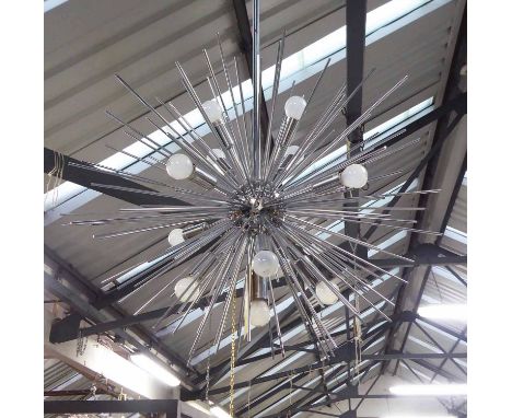 SPUTNIK STYLE HANGING LIGHT. (with faults, one steel rod missing)