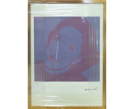 ANDY WARHOL 'Woman's profile', lithograph with Leo Castelli blue stamps verso, and George Israel Editeur embossing lower left