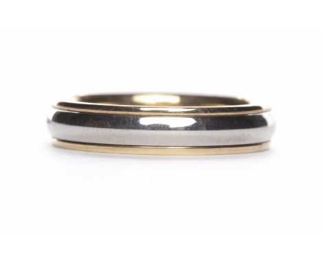 TIFFANY AND CO. PLATINUM AND EIGHTEEN CARAT GOLD BANDthe central platinum section with eighteen carat rose gold border, size 