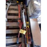 LOT MISC. TOOLS TO INCLUDE - CRESCENT WRENCHES, PIPE WRENCHES, BOLT CUTTERS, ETC.