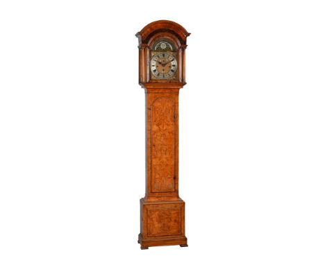 A BURR WALNUT QUARTER-CHIMING EIGHT-DAY LONGCASE CLOCK WITH MOONPHASEALEXANDER GIROUST, LONDON, CIRCA 1720 AND LATERThe five 