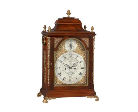 A GEORGE III BRASS MOUNTED MAHOGANY TABLE CLOCK WITH TRIP-HOUR REPEATTHOMAS PACE, LONDON, CIRCA 1785The five pillar twin fuse