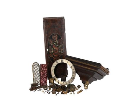 A QUANTITY OF MISCELLANEOUS ITEMS USEFUL IN THE RESTORATION OF LONGCASE AND TABLE CLOCKSANONYMOUS, LATE 17th CENTURY AND LATE