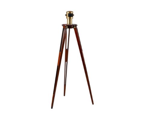 A BRASS-CASED REFLECTING PRISM ON MAHOGANY TRIPOD STANDUNSIGNED, LATE 19th CENTURYThe prism cut with slightly convex front fa