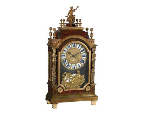 Y A FRENCH LOUIS XIV ORMOLU MOUNTED BOULLE BRACKET CLOCK CASE AND DIALUNSIGNED, PARIS, CIRCA 1700The domed caddy surmount dec