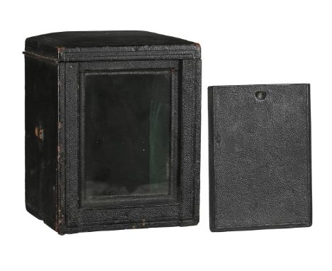 A VICTORIAN TOOLED-MOROCCO COVERED TRAVELLING CASE FOR A FINE GIANT CHRONOMETER CARRIAGE CLOCKANOMYMOUS, MID 19th CENTURYThe 