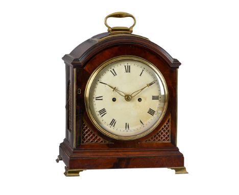 A GEORGE III BRASS MOUNTED MAHOGANY BRACKET CLOCK WITH TRIP-HOUR REPEATPERIGAL AND DUTERRAU, LONDON, CIRCA 1800The five pilla