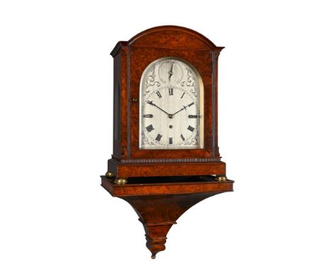 A VICTORIAN BURR WALNUT QUARTER-CHIMING BRACKET CLOCK WITH WALL BRACKETTHWAITES AND REED, LONDON, CIRCA 1867The substantial f