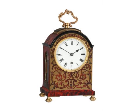 Y A REGENCY MINIATURE BOULLE BRACKET TIMEPIECEUNSIGNED, CIRCA 1825The four baluster-pillar single chain fusee movement with a