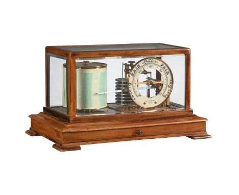 A MAHOGANY CASED BAROGRAPH INCORPORATING BAROMETER DIALNEGRETTI AND ZAMBRA, LONDON, LATE 19th CENTURYThe mechanism with eight