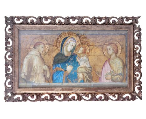 AFTER GIOTTO (1267-1337) Religious studymixed media, 21cm x 40cm; together with after Sandro Botticelli (1445-1510) 'Madonna 