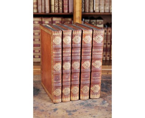 BRITTON, JOHN: 'THE ARCHITECTURAL ANTIQUITIES OF GREAT BRITAIN'volumes 1-5, printed for Longman et al, London 1807-1821, attr