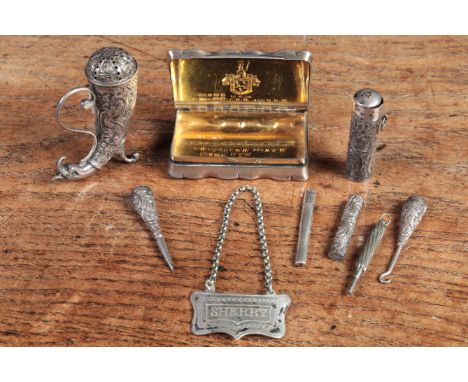 A VICTORIAN SILVER SNUFF BOXby George Unite, Birmingham 1902, of shaped outline with engine turned body and gilded interior, 