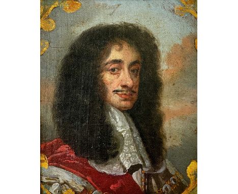 After Peter LELY (1618-1680) Portrait of King Charles II Oil on paper laid onto panel15 x 13cmThis oil has anomalous gilt bra