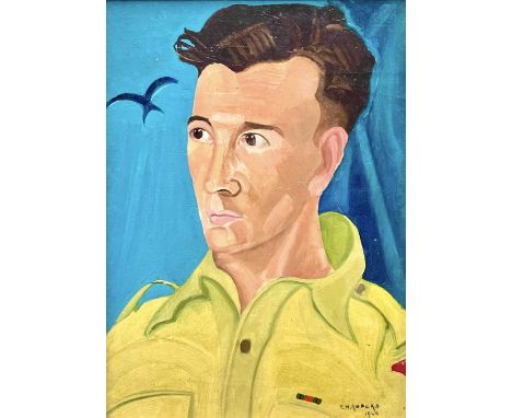 Edward H. ROGERS (1911-1994) Portrait of a Young Man  Oil on board, signed and dated 1945, 34.5 x 24.5cm.