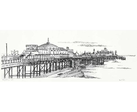 Fred YATES (1922-2008) Brighton Lithograph, Signed in ink by the artist, also inscribed and dated 1972, 23x61cm
